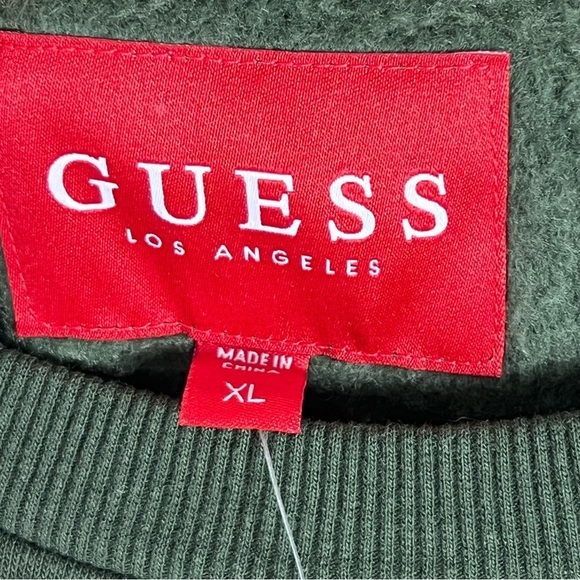 Guess Olive Green Men’s Crew Neck Cotton Blend Sweatshirt Sweater Size XL NWT - Picture 5 of 10